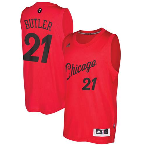 Men's Red Chicago Bulls Customized 2016-2017 Christmas Day Stitched Jersey